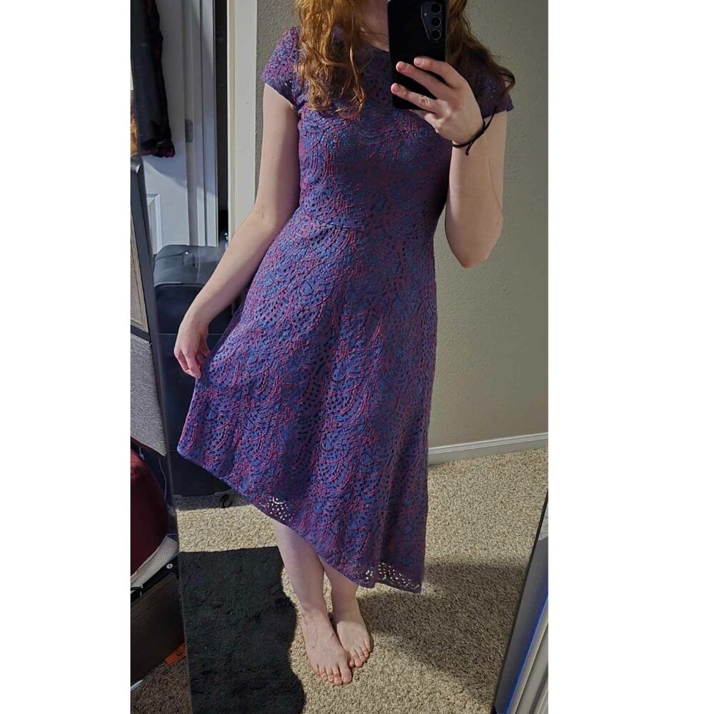 Banana Republic Purple Blue Lace Dress